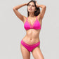 Mesh Panel Bikini Set with Adjustable Triangle Top and Mid-Rise Bottoms
