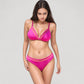 Mesh Panel Bikini Set with Adjustable Triangle Top and Mid-Rise Bottoms