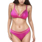 Mesh Panel Bikini Set with Adjustable Triangle Top and Mid-Rise Bottoms