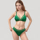 Mesh Panel Bikini Set with Adjustable Triangle Top and Mid-Rise Bottoms