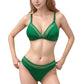 Mesh Panel Bikini Set with Adjustable Triangle Top and Mid-Rise Bottoms