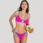 Two Piece Bikini Set with Cutout Front Detail and Contrast Trim Strappy Design