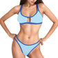 Two Piece Bikini Set with Cutout Front Detail and Contrast Trim Strappy Design
