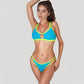 Two Piece Bikini Set with Cutout Front Detail and Contrast Trim Strappy Design