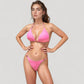 Triangle Bikini Top with Jewel Center Ring and Mesh Tie Sarong Cover Up Set