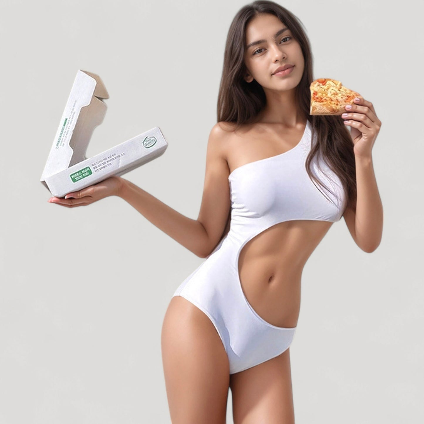 One Shoulder Cutout Monokini Swimsuit with Asymmetrical Top and High Leg Bottom