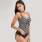 Tankini Top with Front Tie and Adjustable Side Bottoms Two Piece Swimsuit