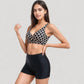 Twist Front Bikini Top and High Waist Swim Shorts Set with Supportive Wide Straps and Soft Stretch Fit