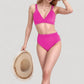 High Waist Bikini Set with Triangle Trim Details and Adjustable Straps for a Supportive and Flattering Beachwear Look