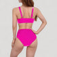 High Waist Bikini Set with Triangle Trim Details and Adjustable Straps for a Supportive and Flattering Beachwear Look