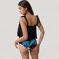 Tankini Swimsuit with Loose Flowy Top and Tropical High Waist Bottom for Comfortable and Stylish Beachwear