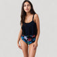 Tankini Swimsuit with Loose Flowy Top and Tropical High Waist Bottom for Comfortable and Stylish Beachwear
