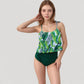 Tankini Swimsuit with Loose Flowy Top and Tropical High Waist Bottom for Comfortable and Stylish Beachwear