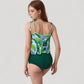 Tankini Swimsuit with Loose Flowy Top and Tropical High Waist Bottom for Comfortable and Stylish Beachwear