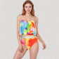 Tankini Swimsuit with Loose Flowy Top and Tropical High Waist Bottom for Comfortable and Stylish Beachwear