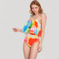 Tankini Swimsuit with Loose Flowy Top and Tropical High Waist Bottom for Comfortable and Stylish Beachwear
