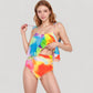 Tankini Swimsuit with Loose Flowy Top and Tropical High Waist Bottom for Comfortable and Stylish Beachwear
