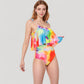 Tankini Swimsuit with Loose Flowy Top and Tropical High Waist Bottom for Comfortable and Stylish Beachwear