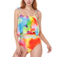 Tankini Swimsuit with Loose Flowy Top and Tropical High Waist Bottom for Comfortable and Stylish Beachwear