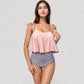 Tankini Swimsuit with Loose Flowy Top and Tropical High Waist Bottom for Comfortable and Stylish Beachwear