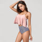 Tankini Swimsuit with Loose Flowy Top and Tropical High Waist Bottom for Comfortable and Stylish Beachwear