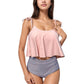 Tankini Swimsuit with Loose Flowy Top and Tropical High Waist Bottom for Comfortable and Stylish Beachwear