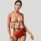 Halter Bikini Set with Ruffle Tank Style Top and High Waist Bottoms