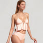 Halter Bikini Set with Ruffle Tank Style Top and High Waist Bottoms