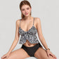 Ruffle Tankini Bikini Set with Tropical Leaf Print Bow Front Detail and Adjustable Straps for a Comfortable Fit