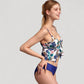 Ruffle Tankini Bikini Set with Tropical Leaf Print Bow Front Detail and Adjustable Straps for a Comfortable Fit