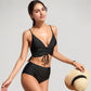 Adjustable Drawstring Bikini Top with High Waist Bottoms for a Sleek and Flattering Two-Piece Swim Set