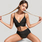 Adjustable Drawstring Bikini Top with High Waist Bottoms for a Sleek and Flattering Two-Piece Swim Set