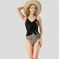Ruched Tankini Top with Adjustable Drawstring and Leopard High Waist Bottoms for a Chic and Confident Swim Look