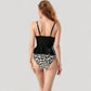 Ruched Tankini Top with Adjustable Drawstring and Leopard High Waist Bottoms for a Chic and Confident Swim Look