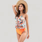 Ruched Tankini Top with Adjustable Drawstring and Leopard High Waist Bottoms for a Chic and Confident Swim Look