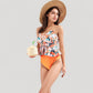 Ruched Tankini Top with Adjustable Drawstring and Leopard High Waist Bottoms for a Chic and Confident Swim Look