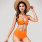 Twist Front Bikini Set with High Waist Bottoms and Adjustable Straps for a Flattering and Supportive Fit