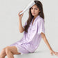 Short Sleeve Satin Pajama Set with Button Down Top Elastic Waist Shorts and Lace Trim Detail