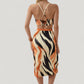 Three-Piece Swimsuit Set with Printed Underwire Bikini Top High Waist Bottom and Matching Side Slit Skirt Cover-Up