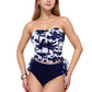 Strapless Leopard Print Ruched Tankini Top and High Waist Bikini Bottom Two-Piece Swimsuit