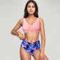 Wrap Front Bikini Top and High Waist Printed Bottom Two-Piece Swimsuit with Paisley Pattern Design