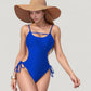 Cutout One-Piece Swimsuit with Strappy Chest Detail Adjustable Side Ties and Open Back Design