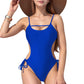 Cutout One-Piece Swimsuit with Strappy Chest Detail Adjustable Side Ties and Open Back Design