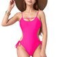 Cutout One-Piece Swimsuit with Strappy Chest Detail Adjustable Side Ties and Open Back Design