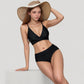 V-Neck Bikini Swimsuit with Crossover Top and High Waist Bottom