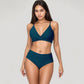 V-Neck Bikini Swimsuit with Crossover Top and High Waist Bottom