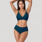 V-Neck Bikini Swimsuit with Crossover Top and High Waist Bottom