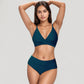 V-Neck Bikini Swimsuit with Crossover Top and High Waist Bottom