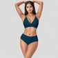 V-Neck Bikini Swimsuit with Crossover Top and High Waist Bottom