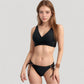 Crisscross Front Bikini Top with V-Neckline and Wide Straps for a Sleek Supportive Fit